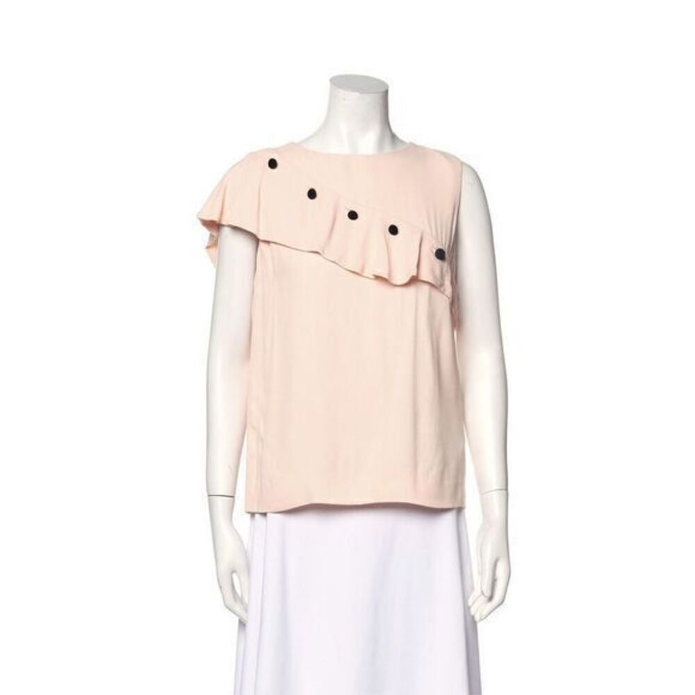 MAJE Pink Crew Neck Short Sleeve Blouse SMALL